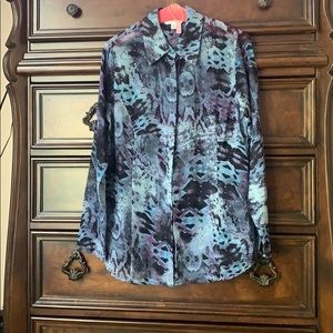 Blue black and purple shirt